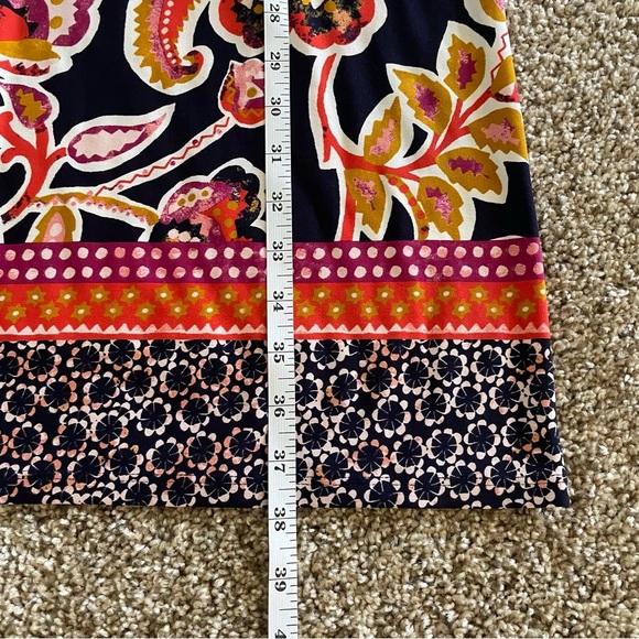 Donna Morgan Sleek Shift Dress Women’s 14 Floral Print V Neck 3/4 Sleeve Slinky - Picture 12 of 14